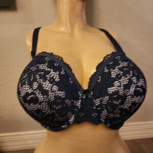 Torrid Bra 48C Blue Underwire Padded For Push Up